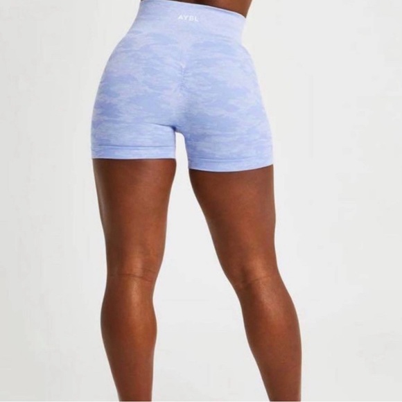 AYBL EVOLVE CAMO SEAMLESS SHORTS-blue-size S - Picture 2 of 6